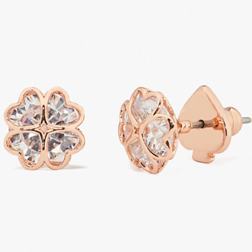 Kate Spade New York rose Gold Cubic Zirconia flower earrings